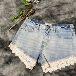 Free people Denim Lace Trim Women's Shorts